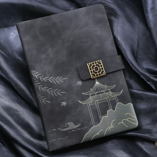 [Niedriger Preis im gesamten Netzwerk] Faramon Chinese Style Notebook A5 Hochwertiges Notizbuch Tagebuch Tagebuch Inländischer Trend Kulturelle und kreative Geschenk verdickte literarische und exquisite Business Office Record Book Customized Logo Black