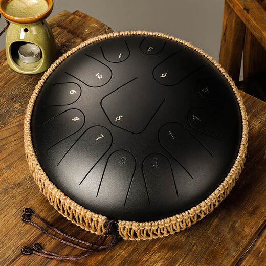 hluru Luru Ethereal Drum 12 inch 13 tone hollow drum children students beginner adult professional percussion instrument gift [triangle style] 12 inch 13 tone gilded diamond + stand + gift bag