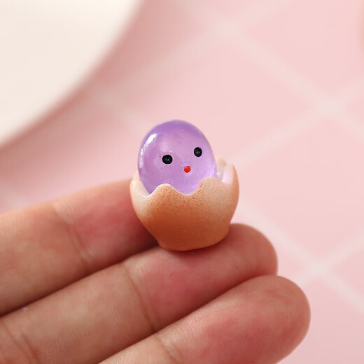 Cute broken-shell chick luminous small ornaments diy home ledger children's ornaments wholesale cartoon resin accessories luminous broken-shell chick mixed color (pack of 5)