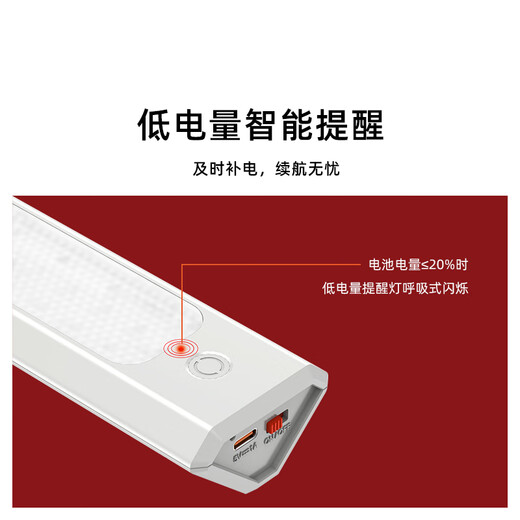 Yaou Magnetic Wall Lamp Student Dormitory Bedroom Desktop Bedside Wireless Type-C Charging Plug-In Dimming Long Life Night Light Black Touch Model 1800mAh (1 Pack)