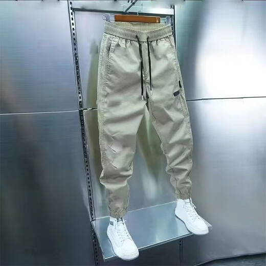 Pantalons décontractés de haute qualité de haute qualité pour garçons avec une salopette de taille polyvalente pour le printemps et l'automne Nouveau style pour les hommes pour les sports confortables et respirants 200 kaki [printemps et automne] xl