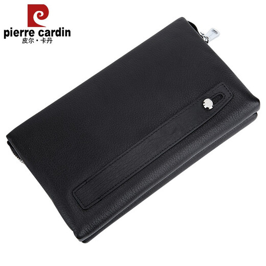 Pierre Cardin/Pierre Cardin brand deer leather men's handbag genuine leather business men's clutch soft leather large capacity fashion boutique handbag men's bag new style black deer leather clutch [235*140*70mm]
