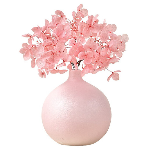 Aesthetic hacker carnation hydrangea immortal dried flowers decorative ornaments bouquet living room home vase dining table Nordic mini ins single vase bouquet pink set 2