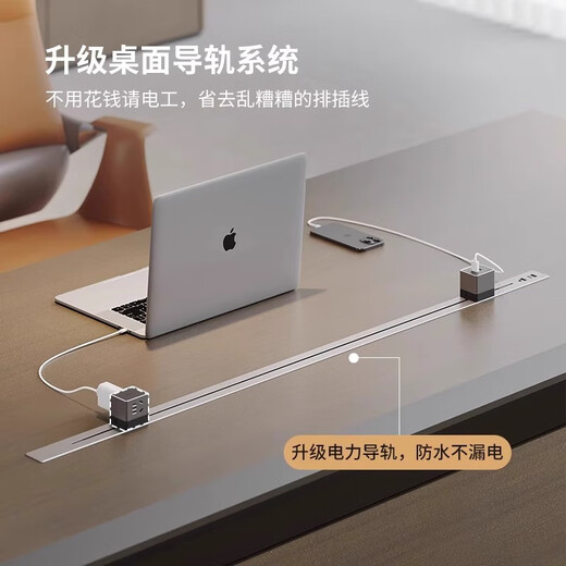 Hanjitangyu modern light luxury office desk, elegant boss table, simple office desk and chair combination, high-end executive desk, president table, double cabinet 2.8m boss table (with side table)