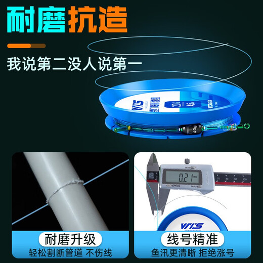 Weituosen fishing line main line set, tied main line combination, tied fishing line set, fishing line set, fishing gear accessories, 7.2 meters, 8-shaped ring style, 5 rolls, No. 2