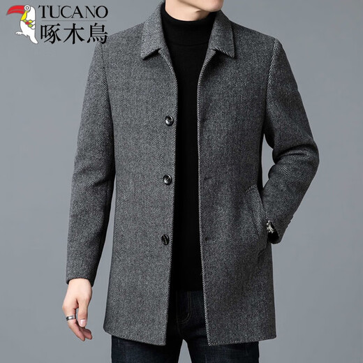 Pecker léger Luxury Luxury haut de gamme Cachemire Double face manteau en laine pour hommes de la veste moyenne d'âge moyen hiver épaissis de la revanche de chameau 175 / L
