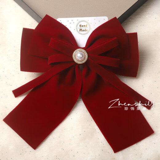 KZD Laohuang Cinjin Store Vêtements Red Velvet Bow Criffure Bridal Bride Boucle d'oreille Femme ACCESSOIRES DE CHEILS DE CHEVEUR DE MEUAUGES FEMMES 3-BOW EPIN