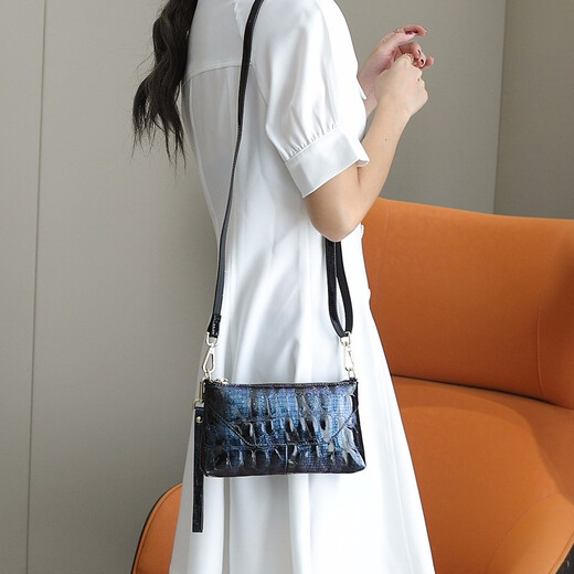 Sephren modische und elegante echte Leder -Umhängetasche Handy -Tasche für Frauen vielseitig 2024 Neues leuchtendes Leder Clutch Freizeit Handtasche Stein rot