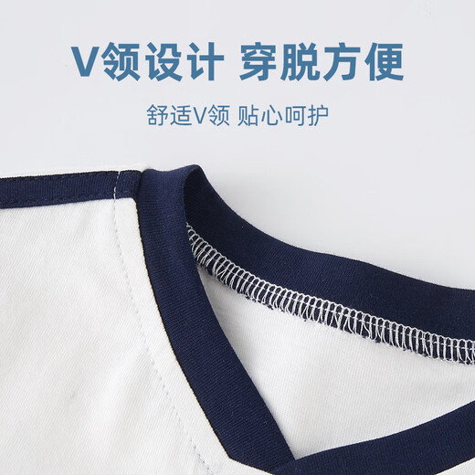 Shanou 2025 summer new baby summer suit boys' thin split Tsinghua North Korean children one-year-old clothes cotton set GML short-sleeved cover-Beijing Hong 80 CM