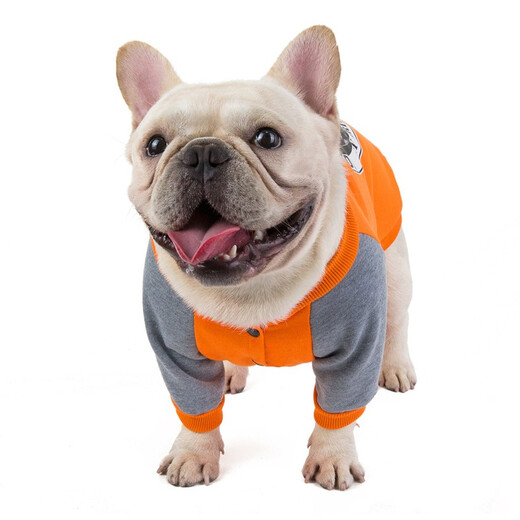 迪普尔狗狗衣服法斗保暖狗衣服小型犬宠物小狗狗秋冬装巴哥犬法牛犬 橙色L码（建议6-10斤）