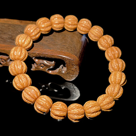Yamanaka Yujing Eight-sided Hericium Bracelet Men's Play Small Walnut Plate Play Carved Women's Bracelet Couple Mid-Autumn Festival Gift 10*12mm