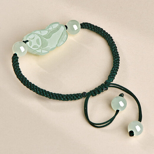 Jade can be guaranteed for 618 Hetian jade Pixiu bracelet Men and women jade Pixiu jade bracelet Blue and white jade Pixiu-women D1695i