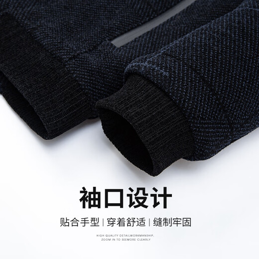 Baocai Sheep daddy chenille woolen coat men's autumn and winter velvet thickened cotton jacket middle-aged and elderly cotton-padded jackets