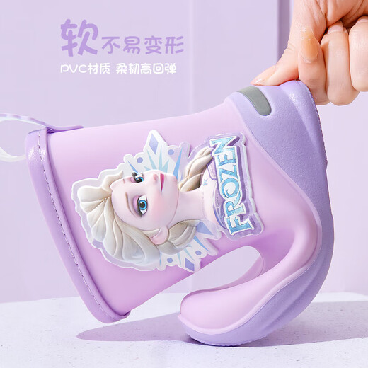 Disney Children's Rain Boots Boots Girls 'Mid Tube Tobin Rain Boots Boots Snow Princess Baby Water Chaussures P21014 Bleu 190 mm
