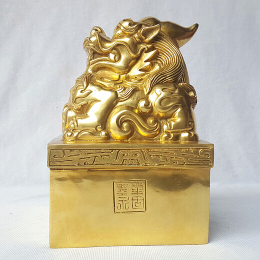 谛豪诺定制公貔貅铜印章独角皮休玉玺中式摆件工艺品礼品饰品支刻字办公 长15宽15高22厘米重约8斤