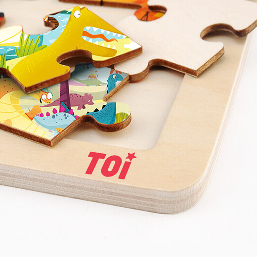 TOI Child's's Story Puzzle Toys Education Education Puzzle en bois Buzzle Boy and Girl Gift 100 pièces Continent dinosaure