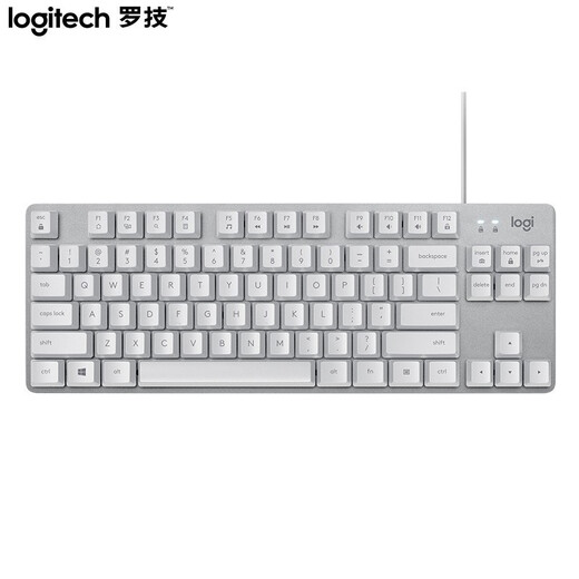 罗技（Logitech） K835 机械键盘 电竞游戏电脑办公有线紧凑84键便携版键盘 K835白色  青轴