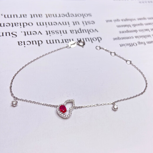 Eba natural pigeon blood red ruby bracelet 18K gold inlaid with diamond colored gemstone bracelet as a birthday gift for girlfriend 0.5 carat customized
