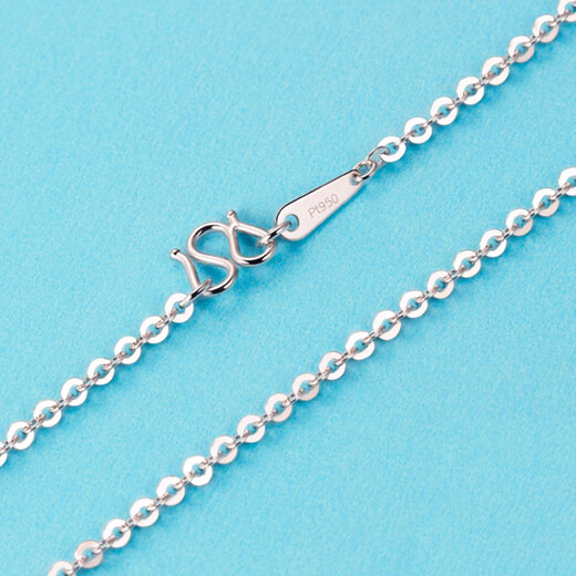 Jamie Pt950 platinum necklace for women, fashionable flash O-shaped chain, versatile platinum pendant, platinum necklace for women, clavicle chain, length 55cm, weight about 15.3-15.45g