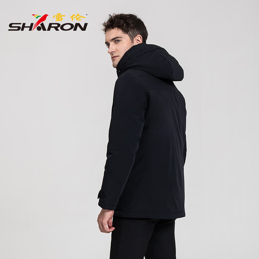 
Sherlock goose down jacket for men's mid-length autumn and winter can be removed in the inner liner for business and leisure 12610 Modern black 4XL