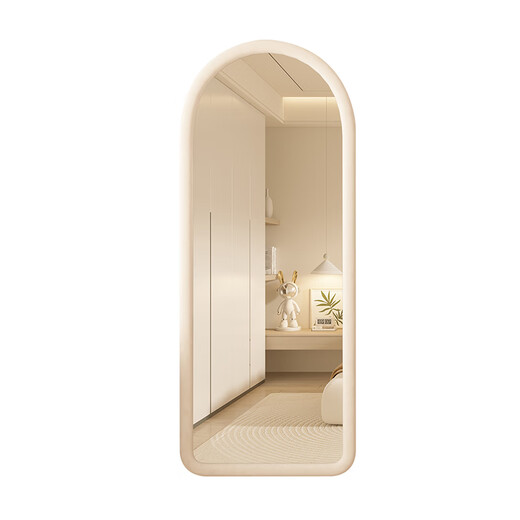 Dexu full-body mirror home floor-standing mirror Internet celebrity dressing mirror ins style fitting mirror for girls bedroom makeup special mirror white 150*40cm [wall style]