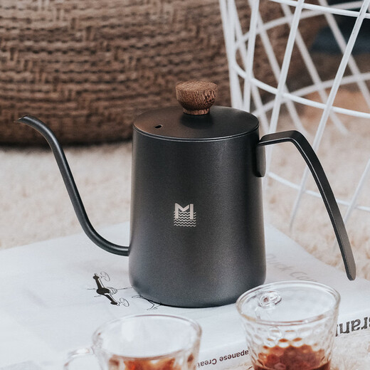 MAVO deep-flow hand-brewed coffee pot, long spout, drip coffee utensil set, stainless steel water stabilizing valve, deep-flow hand-brewed coffee pot (600ml)