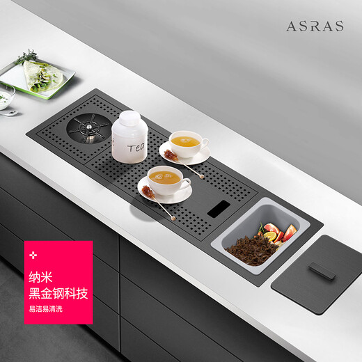 Assas (asras) 6227nx Copa de copa Fregadera Mid Island Bar Pequeña cuenca de lavado de cocina invisible de acero inoxidable de acero inoxidable con cubierta con cubierta combinada con el grifo de elevación 4061 620x270