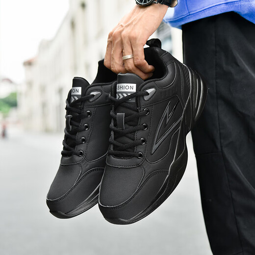 Delgadot Zapatos para hombres de gran tamaño Otoño e invierno Nuevo estilo más grande y gordo zapatos deportivos para hombres zapatos casuales para hombres zapatos de papá 4748 826 negro 39
