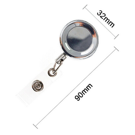 Kafus outdoor anti-lost doctor and nurse smiley face easy to pull crocodile clip full iron metal telescopic buckle card sleeve stretch buckle work certificate badge clip zinc alloy easy to pull buckle custom 9922 silver telescopic buckle 2cm 1 piece