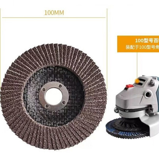 Meikejie Louver Blade 100 Angle Grinder Thousand Blade Metal Grinding Disk Stainless Steel Wood Polishing Blade Louver Wheel Flat Abrasive Cloth 100 Type Angle Grinder Universal Louver Blade 60 Mesh Iron Mesh Red Sand (5 pieces)