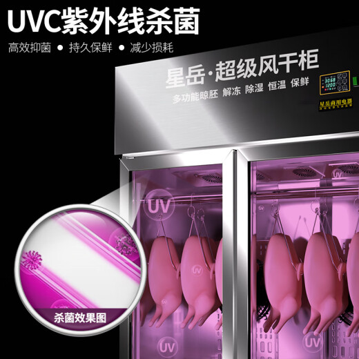 星岳智能晾鸭柜烤鸭晾胚柜商用烧腊鸭鹅鸡专用凉鸭柜烘干机保鲜杀菌风干柜酒楼饭店后厨吹鸭机 连锁智能快速单门（600*675*2100）