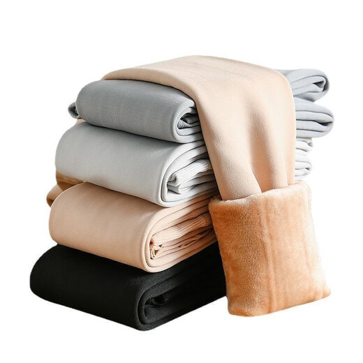 Feiyu Huayu 2023 new autumn and winter velvet thickened leggings for women, foot-stepping warm pants for outer wear, skin-colored nude photosensitive legs, foot-stepping black 50g (no velvet)