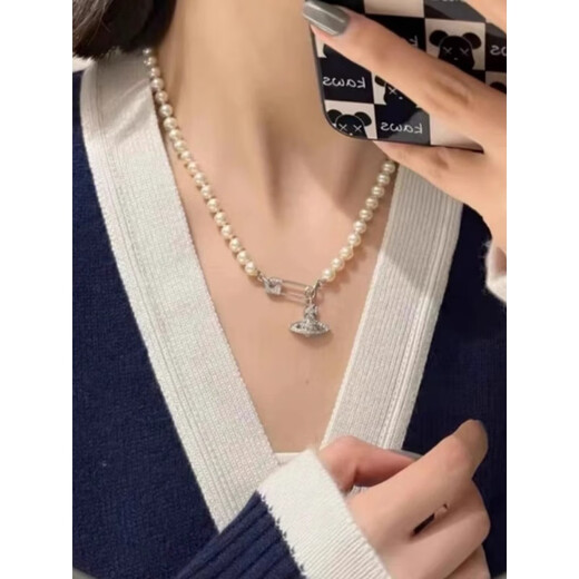 Fat Donglai's same style 18K gold pearl necklace buckle DIY accessories S925 pure l silver single row accessories silver time one silver buckle