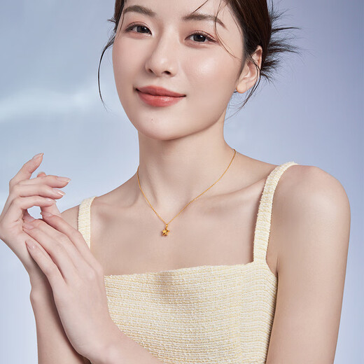 Saturday Fortune (ZLF) 18k gold pendant for women, color gold star and moon love pendant for girls T star pendant (chain not included)