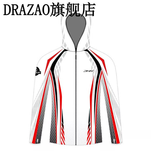 DRAZAO fishing suit summer sun protection suit men's ice silk spring and autumn 2025 Luya anti-mosquito outdoor clothes orange and white XL