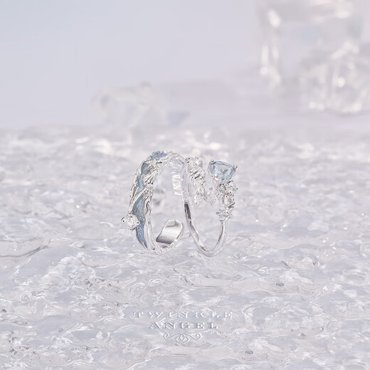 Twinkle Angel Mermaid Ring S925 Silver Couple Ring Live Mouth Adjustable Custom Engraving Student Valentine's Day Birthday Gift Fish You Companion Ring