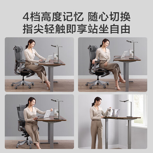 Jingdong Electric Lift Computer Desk Gaming Desk Desk Desk Study Desk Single Motor 1.4m Walnut Color