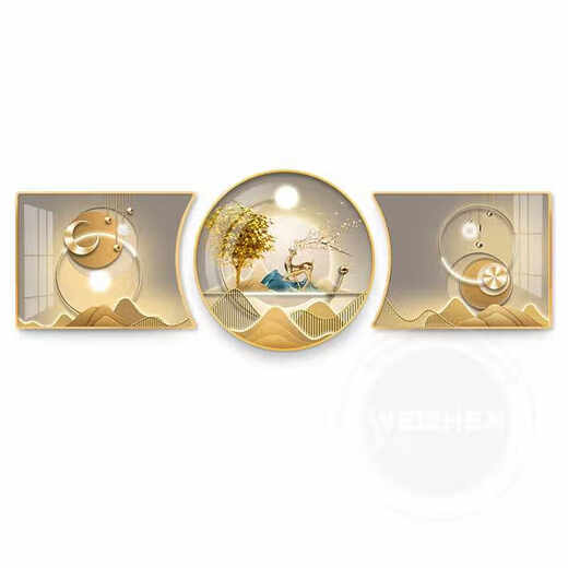 Chengzi's living room decoration paintings, sofa background wall decoration paintings, triptych paintings, modern simple and atmospheric combination paintings, JD15839 60*40/60*60/60*40 high-end crystal porcelain pvc black edges