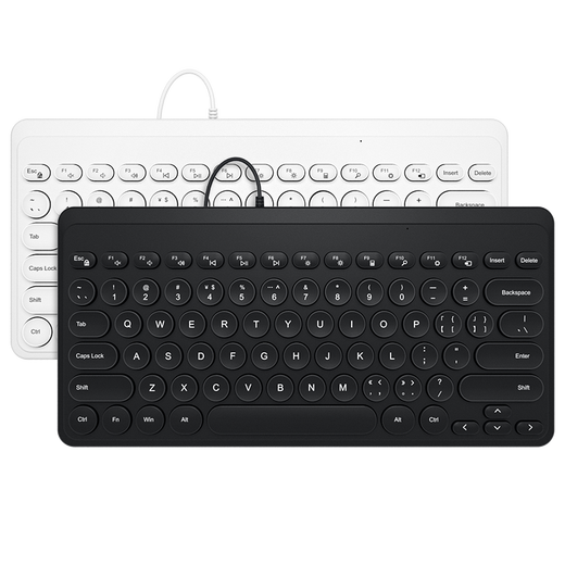 B.O.W Hangshi K-610 Wired Wireless Keyboard Business Office Keyboard Silent Home Desktop Computer Laptop Keyboard Wireless-[Girls Pink]