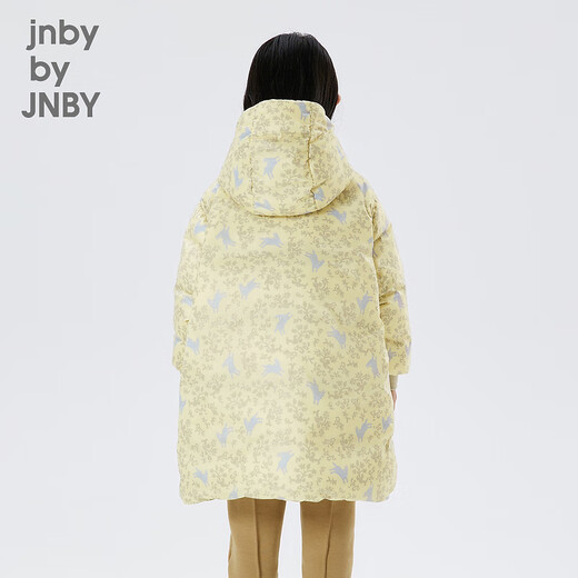 
jnby by JNBY Jiangnan cloth children's clothing winter down jacket jumping rabbit thickened hooded medium length style boys and girls children 1NBC13691 080 Miscellaneous rice gray 120 cm