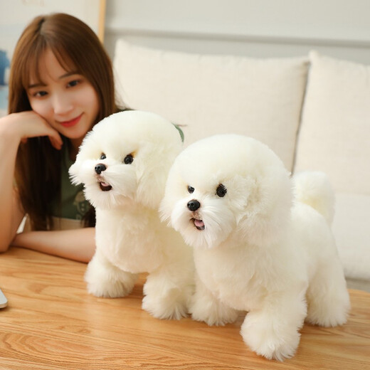 Yilefang Plüsch Spielzeughund Bichon Hund Rag Puppe süße Hund Puppe Mädchen Ornament Dekoration Ragdoll Hund aus weißer Länge 35 cm, Höhe 28 cm