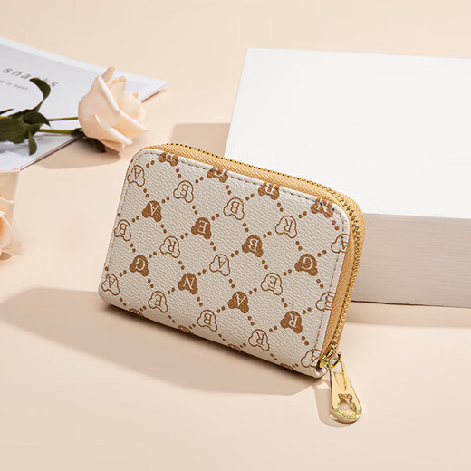 Bear Attachment Card Holder Women's Multiple Card Slots Ultra-Thin Large Capacity Coin Purse Cute High-end Compact Card Holder for Women