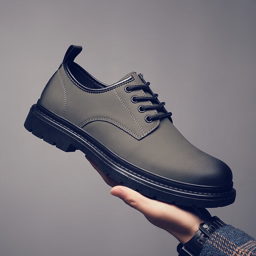 DICK LANE Dick Lane brand trendy leather shoes for men 2025 new business formal men's shoes fashionable comfortable casual derby shoes for men khaki 42