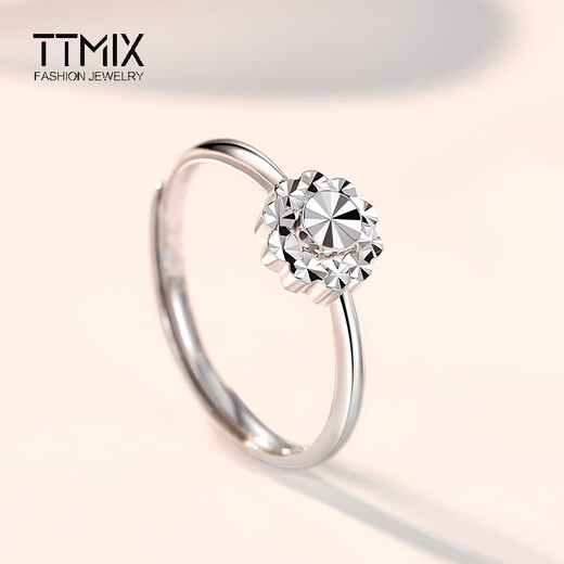 TTMIX platinum diamond effect engagement ring PT950 platinum engagement birthday gift for girlfriend 2.5-2.7g