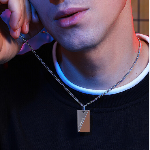 Colaivkloia necklace for men and women, double color matching fashion clavicle chain, titanium steel pendant, Valentine's Day birthday gift for boyfriend and girlfriend XL0108-double color matching necklace