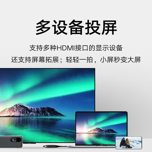 Xiaomi (MI) Paipai 4K HD screen projector Real 4K Ultra HD wireless screen projector High-speed 5G frequency band Multi-device connection Enterprise screen projector Office meeting [Type-c interface] 4K HD screen projector