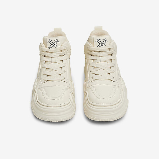 Beste 2025 Frühling Neue modische Sport-High-Top-Schuhe plus Fleece warme Frauen lässige Schuhe x1591ad5 Beige 36