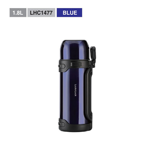 Lock Lock Thermal Pot Portable Outdoor Stainless Steel Household Portable Car Insulation Bottle Thermal Pot Men and Women Large Capacity Travel Pot LHC1477BLU Blue 1.8L