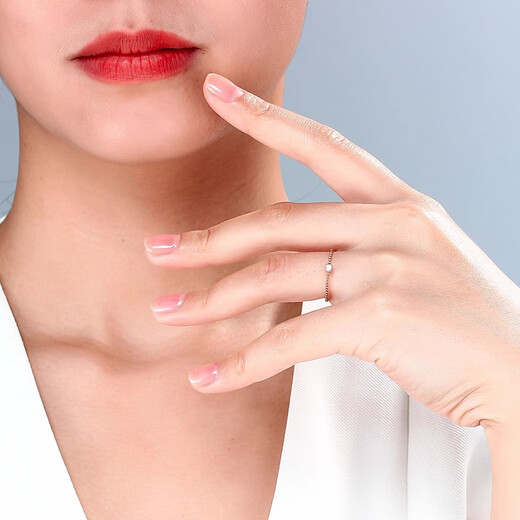 Medium leaning small square diamond 18K rose gold ring Au750 color gold inlaid with zircon stacked index finger tail ring solid 0.6g women's size 10