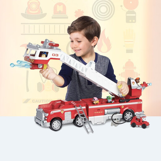 El equipo genuino de Wangwang Beimuhui (Beimuhui) hizo grandes contribuciones, el equipo de camiones de bomberos de Maomao Wangwang Toy Patrol Patrol Toys 16759 Police Car Sound and Light Aqi